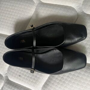 Zara leather ballet flat